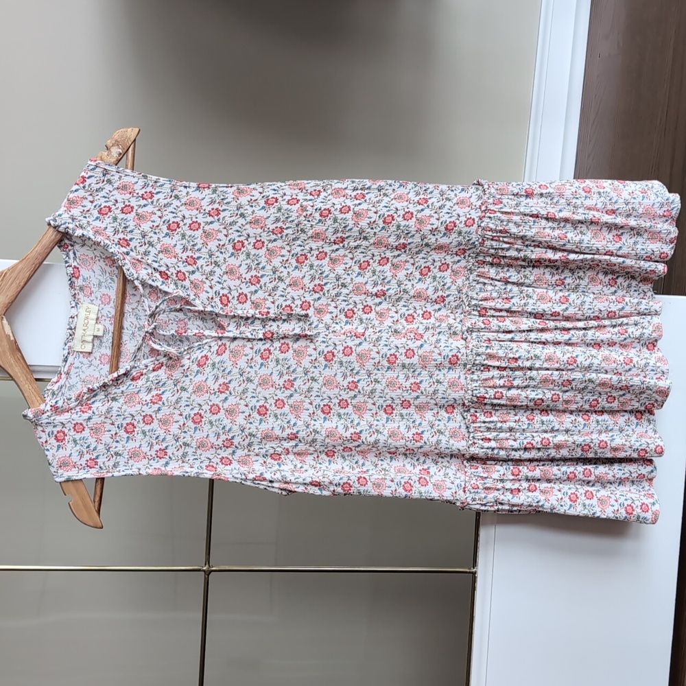 Cynthia Rowley, size M -- Cream,red, peach, green, and blue.